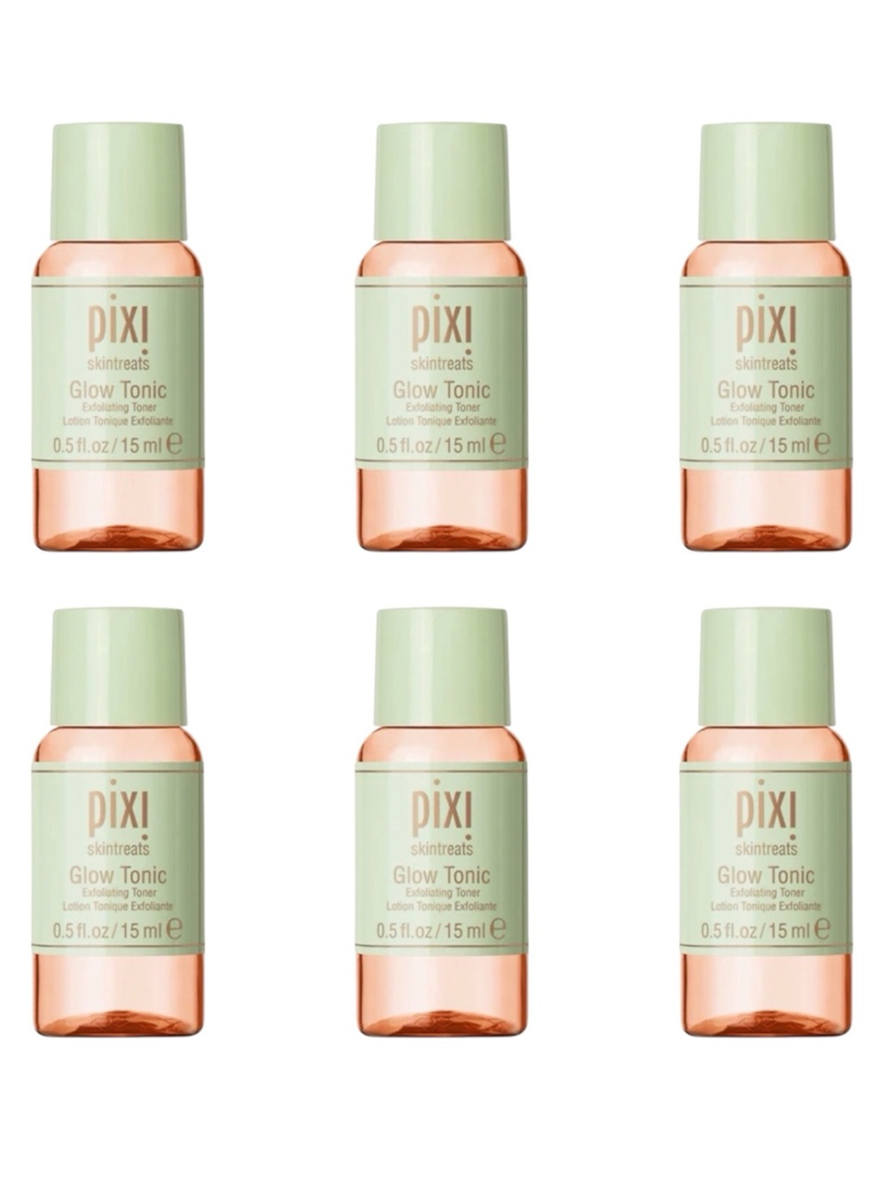 PIXI GLOW TONIC EXFOLIATING TONER 15ML X6 - NEW, SEALED